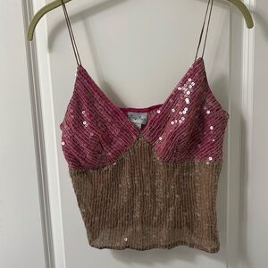Tracy Reese sequin midriff top
